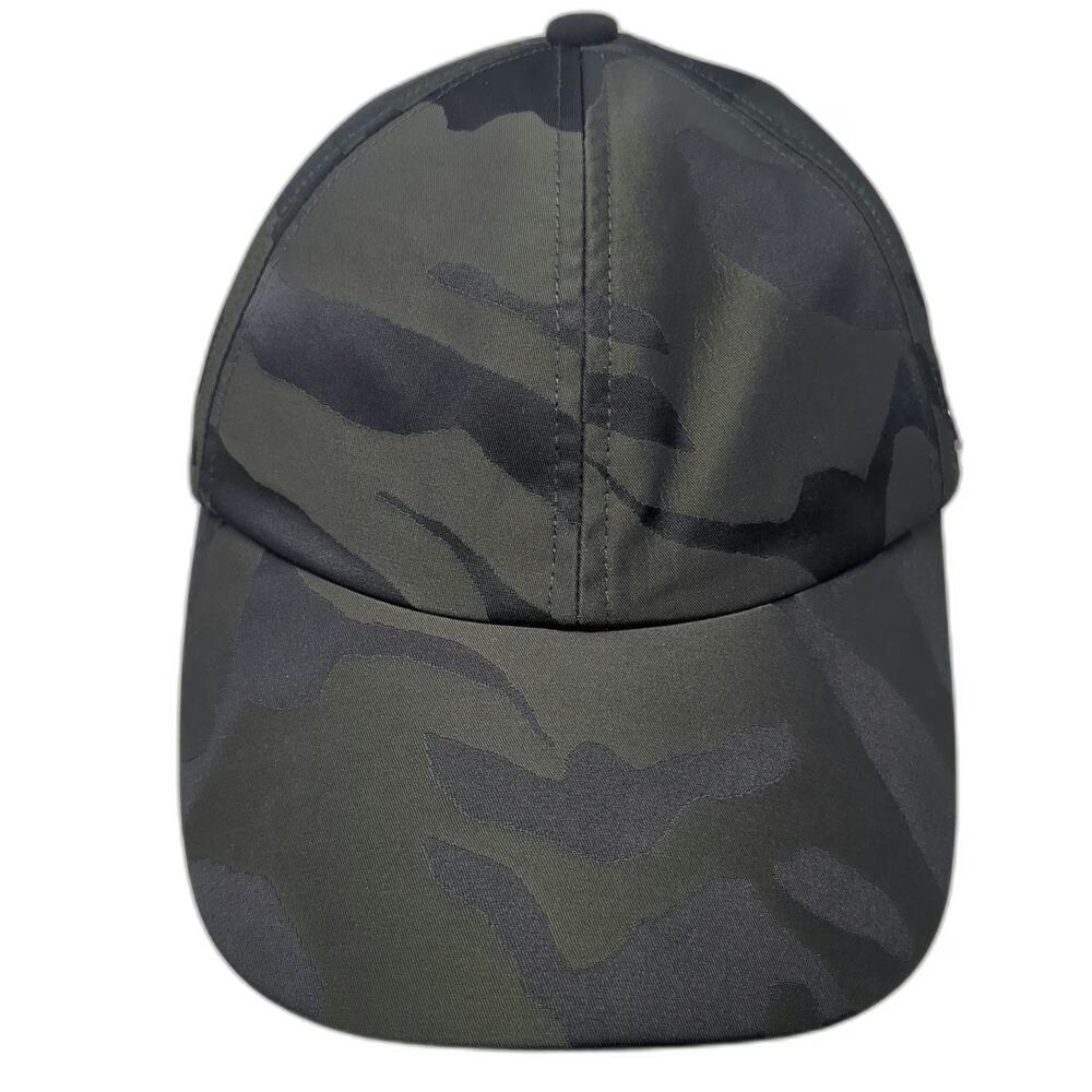Chico's Baseball Cap Green Camo One Size Slideback Hat Metal Logo Camouflage